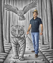 Tigre e Coruja 3D de Ben Heine